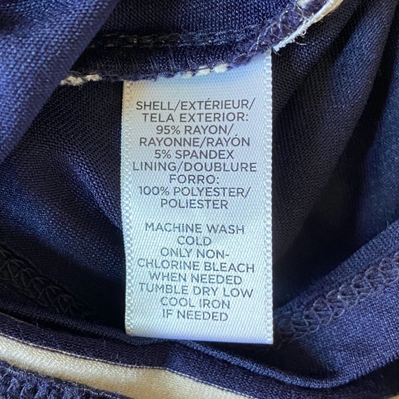 Loft Women's Extra Small Petite Stripe Layered Midi Dress Navy & White - Picture 5 of 6